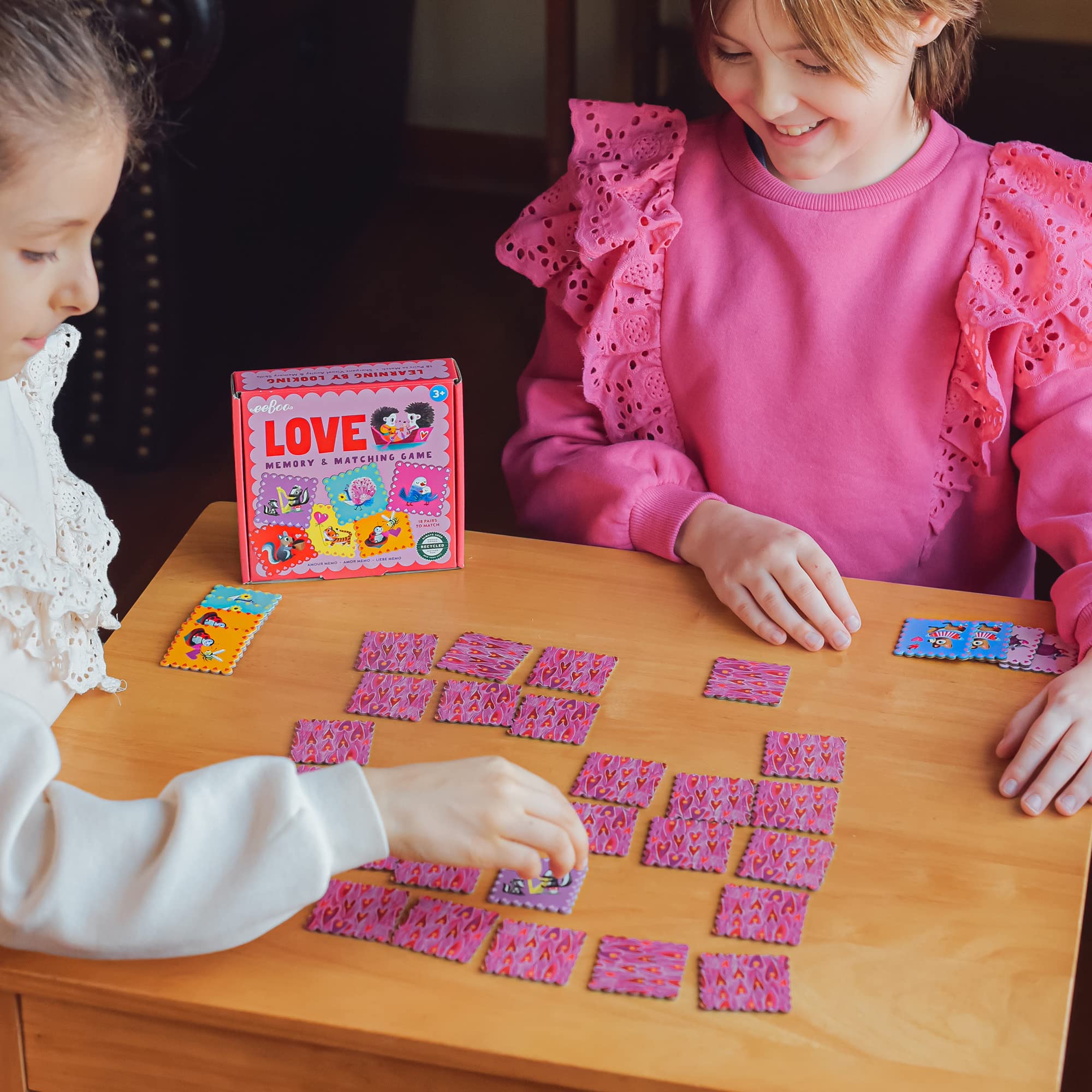 eeBoo Love Little Square Memory & Matching Game, Developmental and Educational Fun, 3 Years and up