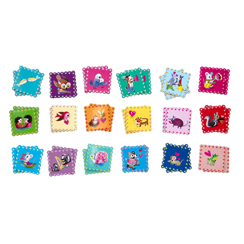 eeBoo Love Little Square Memory & Matching Game, Developmental and Educational Fun, 3 Years and up