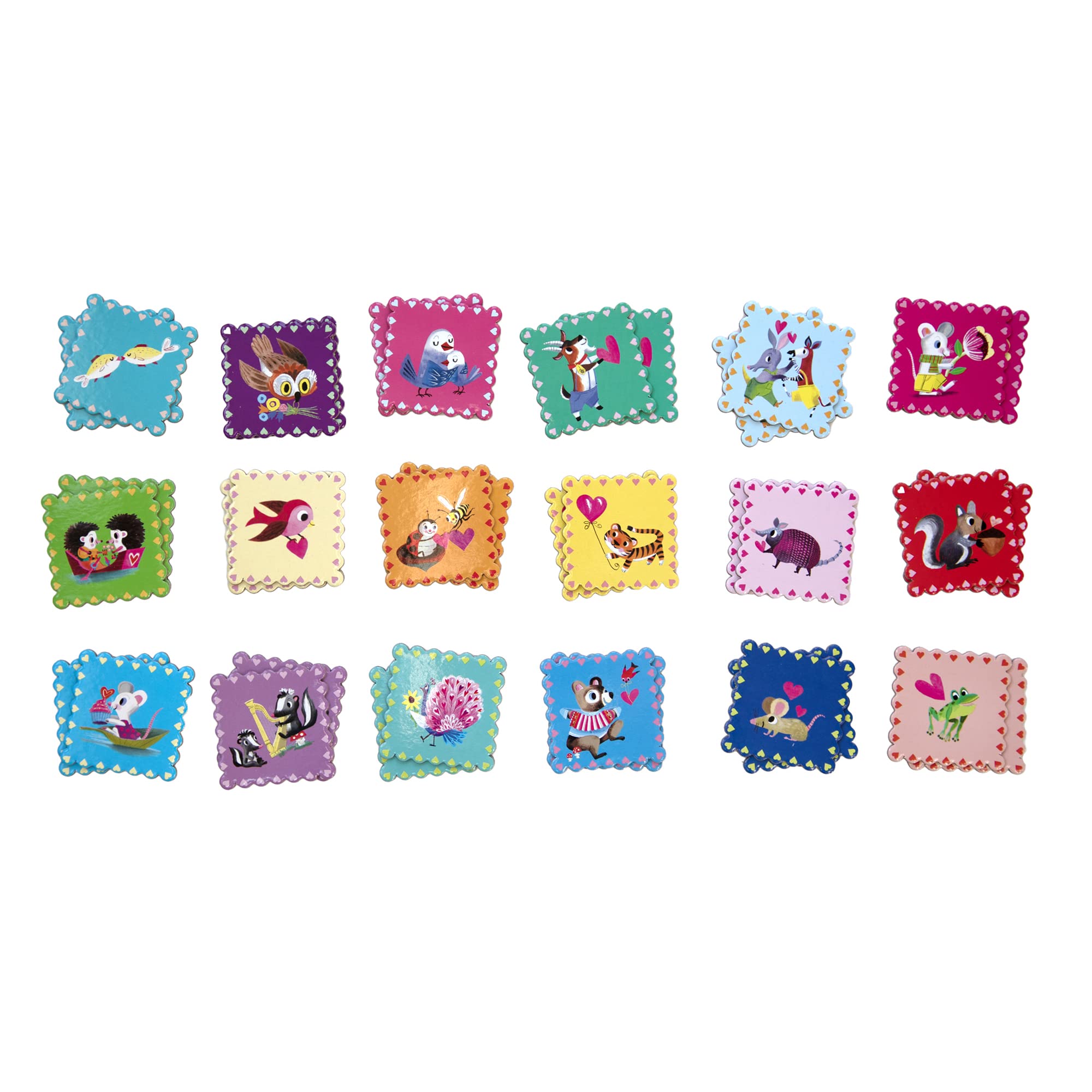 eeBoo Love Little Square Memory & Matching Game, Developmental and Educational Fun, 3 Years and up
