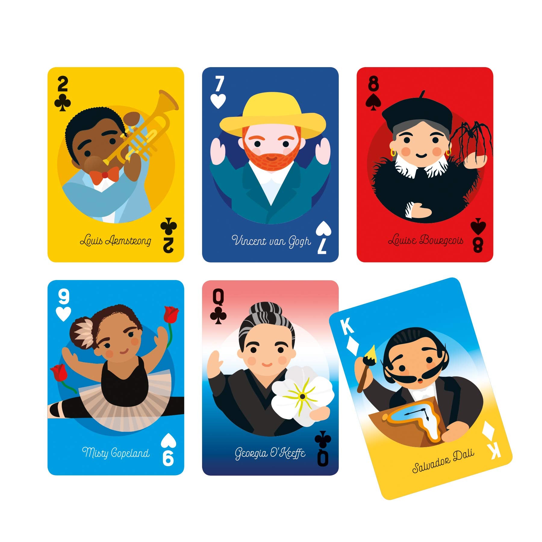 Mudpuppy Little Artist Playing Cards – Unique Playing Cards for Kids and Families – Features Colorful Illustrations of Inspiring Artists, Kids Playing Cards with Storage Box, Makes a Great Gift Idea, Multicolor